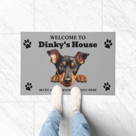 Schattige Dobermann Pinscher hond Deurmat (Binnen)