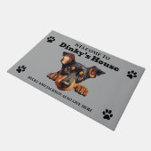 Schattige Dobermann Pinscher hond Deurmat (Schuin)