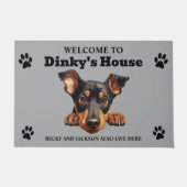 Schattige Dobermann Pinscher hond Deurmat (Voorkant)