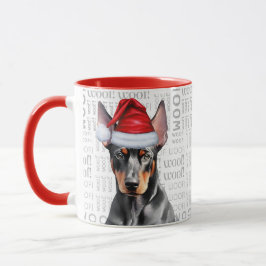 Schattige Dobermann Pinscher liefhebber Kerst vaka Mok