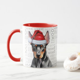 Schattige Dobermann Pinscher liefhebber Kerst vaka Mok