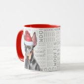 Schattige Dobermann Pinscher liefhebber Kerst vaka Mok (Voorkant links)