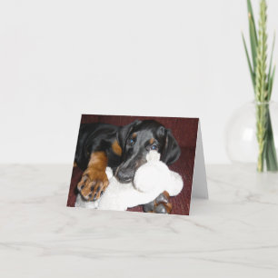 Schattige Dobermann Pinscher Puppy - Lege Notitiek Kaart
