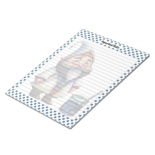 Schattige Doctor Gnome Notities Notitieblok (Schuin)