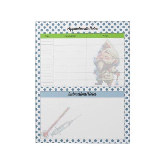 Schattige Doctor Gnome Notities Notitieblok (Linkerzijde)