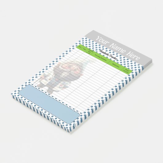 Schattige Doctor Gnome Theme Hoofdpijn Tracker Post-it® Notes (Schuin)