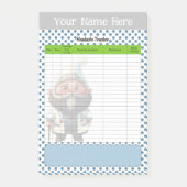 Schattige Doctor Gnome Theme Hoofdpijn Tracker Post-it® Notes (Voorkant)
