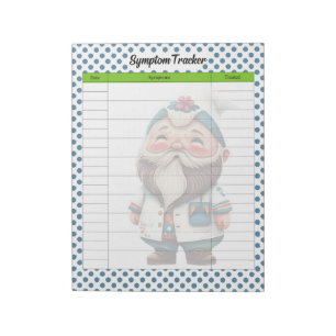 Schattige Doctor Gnome Theme Symptom Tracker Notitieblok