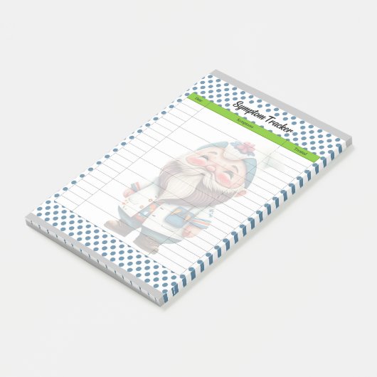 Schattige Doctor Gnome Theme Symptom Tracker Post-it® Notes (Schuin)