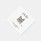 Schattige doe ik ook schets kattenbruiloft servet (Hoek)