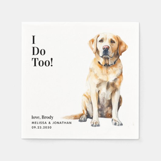 Schattige doe ik te gele labrador hondenbruiloft servet (Voorkant)