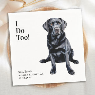 Schattige doe ik te labrador retriever hondenbruil servet