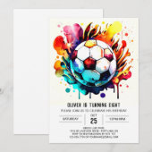 Schattige doel online voetbal verjaardag kaart (Voorkant / Achterkant)