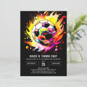 Schattige Doel Waterverf Voetbal Verjaardag Kaart (Staand voorkant)