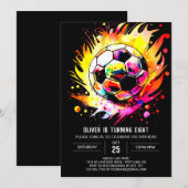 Schattige Doel Waterverf Voetbal Verjaardag Kaart (Voorkant / Achterkant)