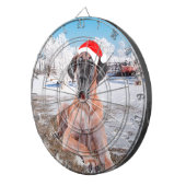 Schattige Dog Argentijn Sneeuw Kerst Muts Dartbord (Voorkant Rechts)