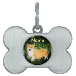 Schattige Dog Art Corgi benoemd Huisdieren Naamplaatje