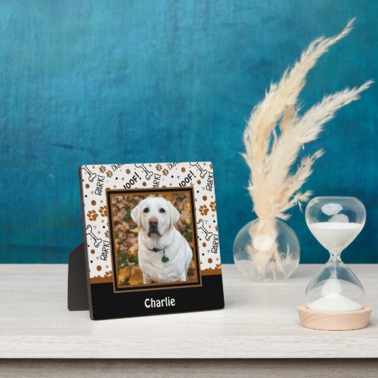 Schattige Dog Bark Botten Foto Gepersonaliseerd Na Fotoplaat (Insitu)
