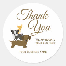 Schattige Dog Business Dank u Ronde Sticker