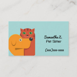 Schattige Dog Cat Pet Sitter Visitekaartje