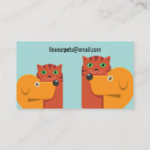 Schattige Dog Cat Pet Sitter Visitekaartje (Achterkant)