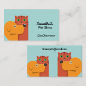 Schattige Dog Cat Pet Sitter Visitekaartje (Voorkant / Achterkant)