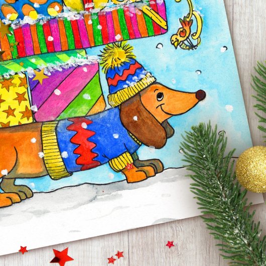 Schattige Dog Christmas briefkaart
