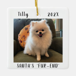 Schattige Dog Christmas Keepsake Tweezijdige Pet F Keramisch Ornament