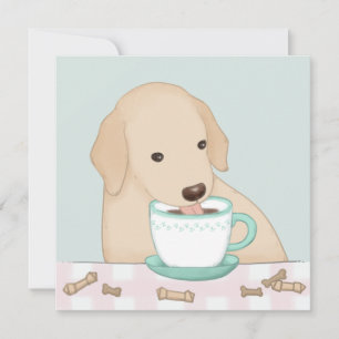 Schattige Dog, Coffee & Treats Illustratie Poster Bedankkaart
