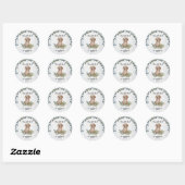 Schattige Dog Floral Baby shower Dank u Ronde Sticker (Vel)
