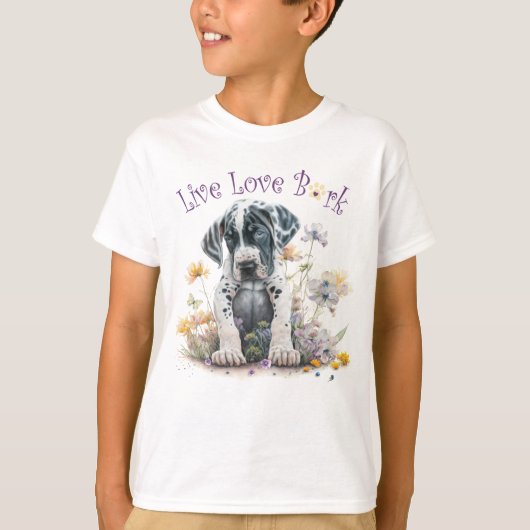 Schattige Dog Floral T-shirt (Voorkant)