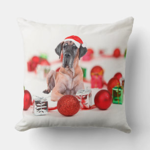 Schattige Dog Great Dane Kerstman Hoed Kussen