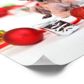 Schattige Dog Great Dane Kerstmis Kerstman Hoed Poster (Hoek)
