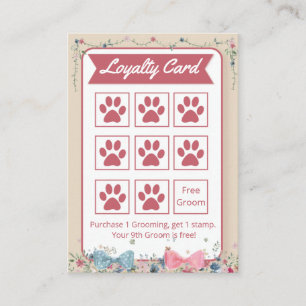 Schattige Dog Groomer Loyalty-Kaart Visitekaartje
