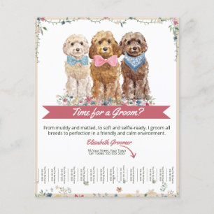Schattige Dog Groomer Tear Sheet Flyer