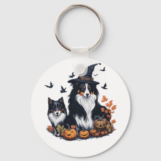 Schattige Dog Halloween Sleutelhanger (Voorkant)