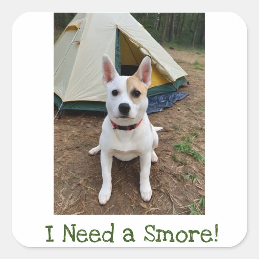 Schattige Dog Ik heb een Smore Sticker nodig (Voorkant)