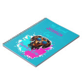 Schattige Dog Love Summer Time Pink Blue Notitieboek (Linkerzijde)