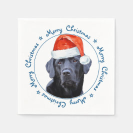Schattige Dog Merry Christmas Black Labrador Servet