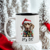 Schattige Dog Modern Script Waterverf Funny Christ Tweekleurige Koffiemok