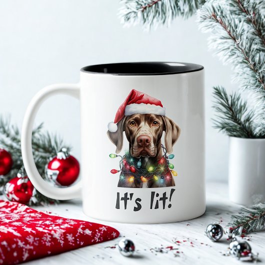Schattige Dog Modern Script Waterverf Funny Christ Tweekleurige Koffiemok