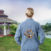 Schattige Dog Mom Pet Fotocollage Gepersonaliseerd Denim Jacket