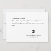 Schattige Dog Nieuwe Huis Bewegende Kaart (Achterkant)