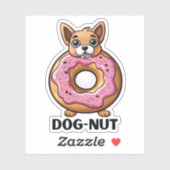 Schattige Dog-Nut waterdicht Sticker (Vel)