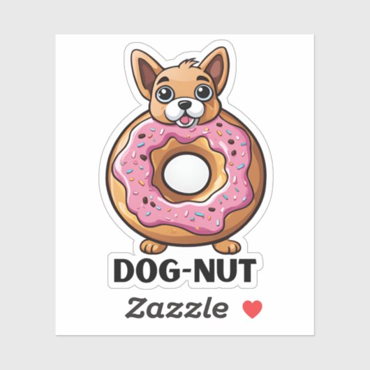Schattige Dog-Nut waterdicht Sticker (Vel)