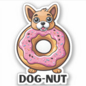 Schattige Dog-Nut waterdicht Sticker (Voorkant)