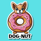 Schattige Dog-Nut waterdicht Sticker