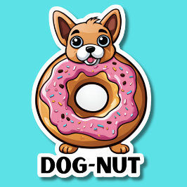 Schattige Dog-Nut waterdicht Sticker