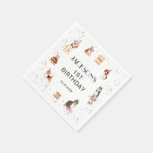 Schattige Dog Paw-Party Verjaardag Standaard Cockt Servet (Hoek)