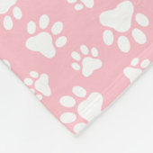 Schattige Dog Paw Pattern Wit en Pastel Roze Fleece Deken (Hoek)